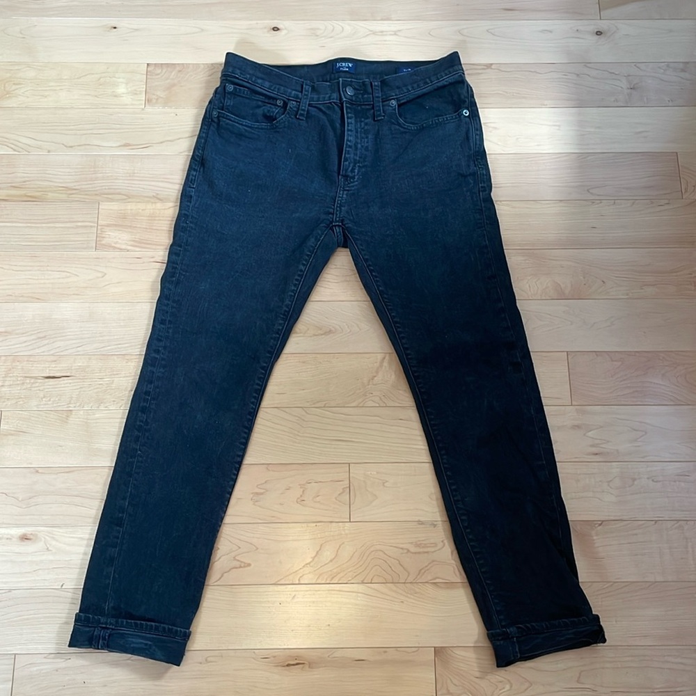 J Crew Flex Slim Black Stretch Denim 31x28